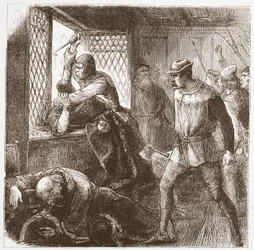 The Outrage at Prague, illustrasjon fra The History of Protestantism av James Aitken Wylie (1808-1890), pub. 1878