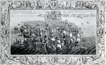 The Spanish Armada, utgitt av John Pine, 1739