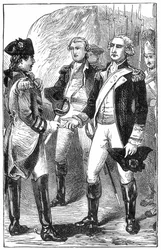 The Surrender of Cornwallis, fra The History of France, av Emile de Bonnechose, utgitt av Ward, Lock and Co, London