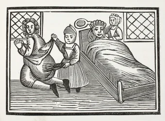The World Turned Up Down, illustrasjon fra Chap-books of the Eighteenth Century av John Ashton, pub. 1882