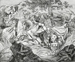 Manfreds død i slaget ved Benevento, 26. februar 1266, 1882