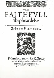 Tittelside til The Faithfull Shepherdess av John Fletcher, ca. 1609 (trykk)