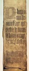 Tittelside til King's Bench bønnrulle for Hilary Term, 1487