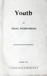 Tittelside til Youth, en diktsamling av Isaac Rosenberg, første utgave 1915 (trykk)