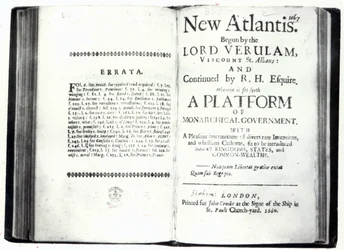 Tittelsider til Francis Bacons New Atlantis, utgave utgitt i 1660 (trykk)