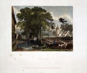 Tooting Church, gravering av J D Harding & G Cooke