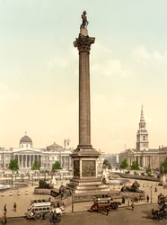 Trafalgar Square, London (håndfarget bilde)