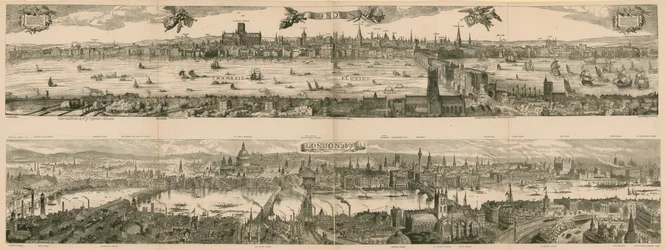 To utsikter over London: 1616 og 1890