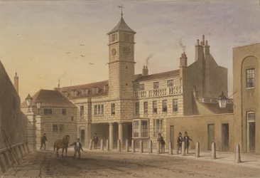 Utsikt over Bridge House i Bridge Yard, Tooley Street, 1846 (wc på papir)