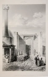 Utsikt over Augustus-tempelet, pub. 1863 litografi.
