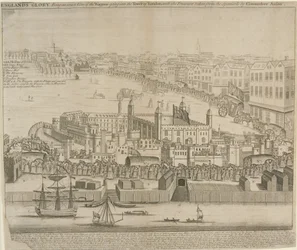 Vogner med skatter blir ført inn i Tower of London, 1744