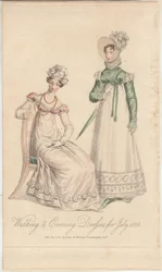 Gang- og aftenkjoler for juli 1818, 1818