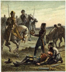 War of the Two Roses: død av kong Richard III (1452-1485) under slaget ved Bosworth Field, som mellom 22/08/1485 Richard III og Henri, hertug av Richmond. Sistnevnte mottok kronen til dechu-kongen og ble Henry VII kjent som Henry Tudor