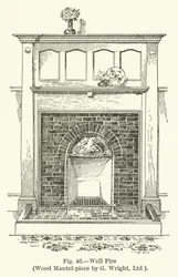Well Fire, Wood Mantel-stykke av G Wright
