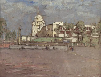 Wembley Stadium, 1923 (wc og blyant på papir)