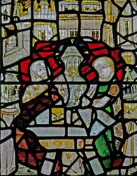 Window Ww som viser en oppstandelsesscene: kveldsmaten i Emmaus
