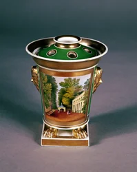 Worcester pot pourri krukke med utsikt over Well Walk, Cheltenham (porselen)