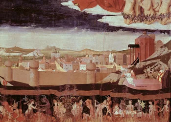 De fordømte i helvete, fra «Jomfruens kroning», fullført 1454 (detalj av 57626)
