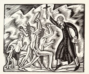 Angrepet, fra The Travels and Sufferings of Father Jean de Brebeuf