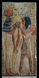 Gudinnen Hathor beskytter farao Seti I …