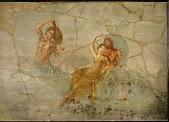 Neptun og Amfitrite ridende på halen til en triton
