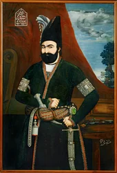 Portrett av Muhammad Shah Qajar, konge av Persia ...