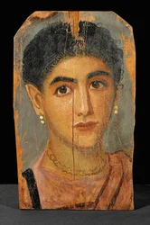 Portrett av en ung kvinne fra Fayum-kirkegården …
