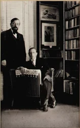 Portrett av Igor Stravinsky og Claude Debussy på tidspunktet for Diaghilev-ballettene "Jeux" og "The Rite of Spring", Paris, 1912-13
