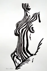 Zebra-stripet, hudfarget