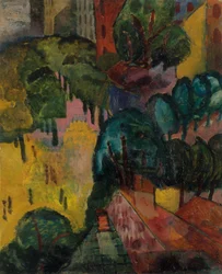 Parisisk bylandskap, ca. 1906–09 (olje på papp)