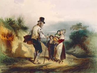 Snarveien, illustrasjon av akvarell av Ernest Grenier for Les Miserables av Victor Hugo (1802-1885)