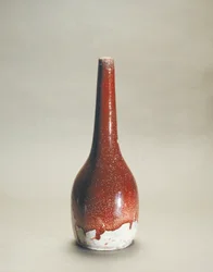 Porselensvase med flambeemalje av Ernest Chaplet (1835-1909)