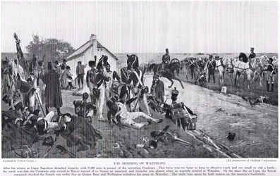 Morgenen ved Waterloo, illustrasjon fra «Hutchinsons fortelling om nasjonen»