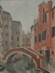 Kanal i Venezia, ca. 1930 (olje på lerret)