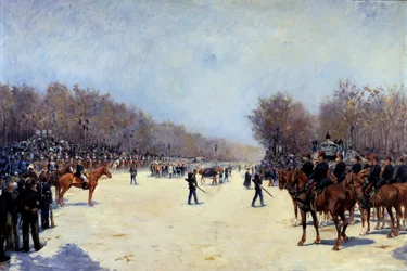 Begravelsen til den franske presidenten Mac Mahon 22/10/1893 Maleri av Ernest Jean Delahaye (1855-1920) 1893 Søn. 1,30 x 1,96 m.