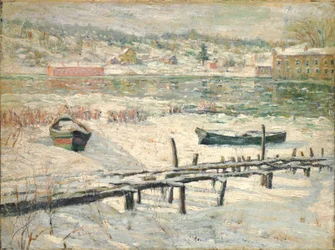 Harlem-elven om vinteren, ca. 1907 (olje på lerret)