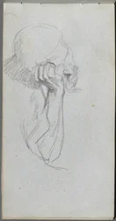 Skissebok, side 16: Melankolsk figur 