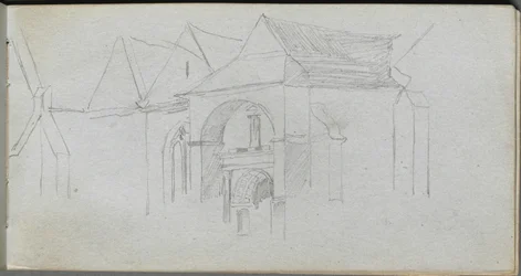Skissebok, side 22: Arkitekturstudie.
