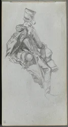Skissebok, side 23: Sittende soldat.