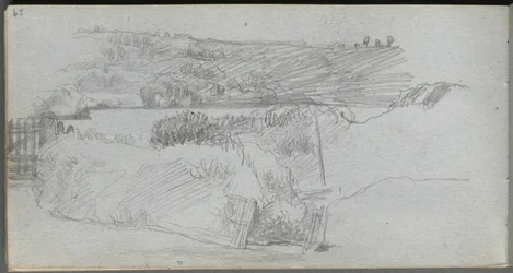 Skissebok, side 29: Landskapsstudie.