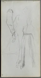 Skissebok, side 31: Studie av figurer