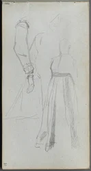 Skissebok, side 31: Studie av figurer.