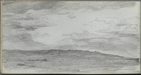 Skissebok, side 34: Landskapsstudie.