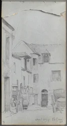 Skissebok, side 39: Gatescene