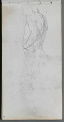 Skissebok, side 51: Figurstudie.