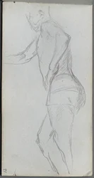 Skissebok, side 87: Figurstudie