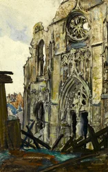 Peronne, 3.1.1919 (fargestift og gouache på papir)