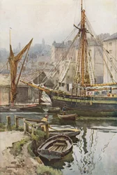 The Quay at Exeter (farge litho)
