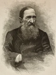 Poeten Jozef Ignacy Kraszewski (1812-1887) i Genève 19. mars, gravering av Ernesto Mancastroppa fra foto av Romarolo, fra L