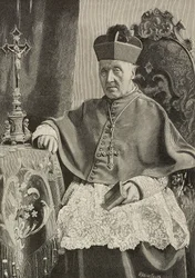 Portrett av Luigi Nazari av Calabiana (1808-1893), italiensk politiker og erkebiskop av Italia, gravert av Ernesto Mancastropa etter foto av Ganzini og Gabriel, fra L